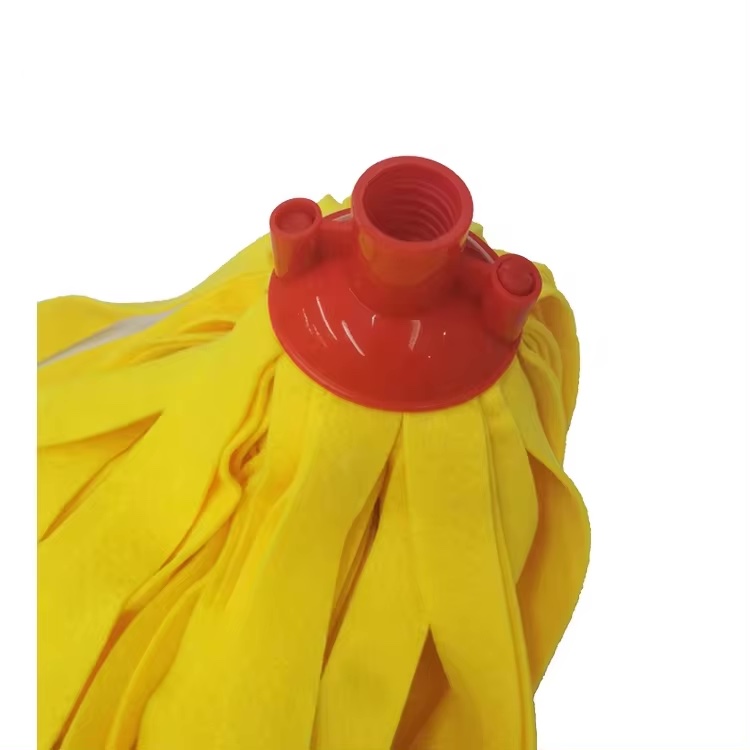 China floor mops yellow colour non-woven fabric strips mop head with good water absorbent