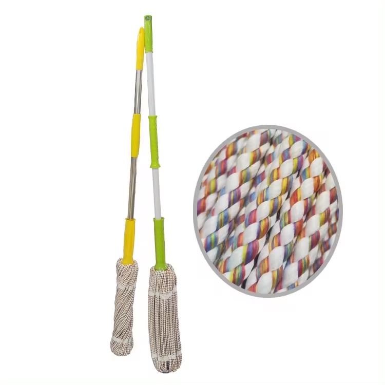 China new style colorful microfiber mop head twist mop with braided string
