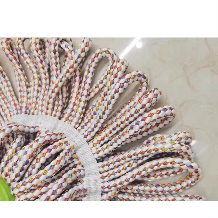 China new style colorful microfiber mop head twist mop with braided string