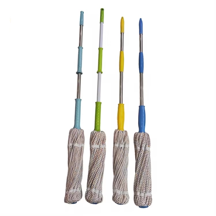 China new style colorful microfiber mop head twist mop with braided string