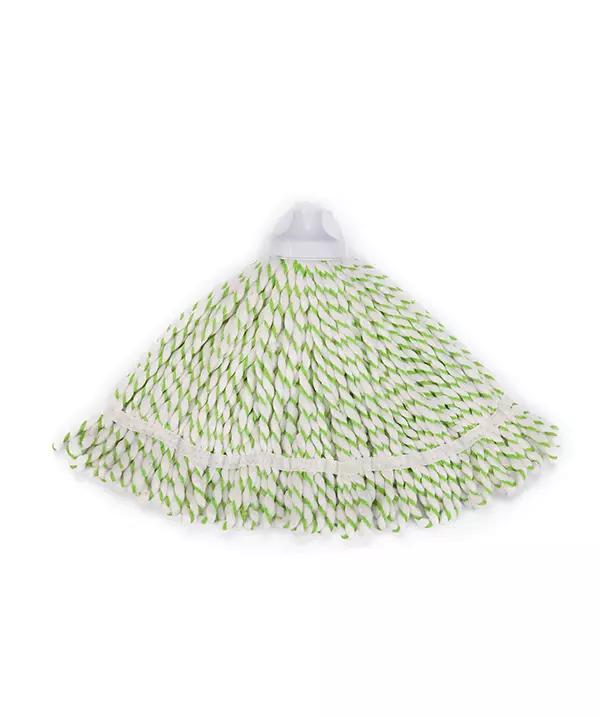 China mop Manufacturers Wholesale Green/White Floor Cleaning Microfiber Yarn Mop Head