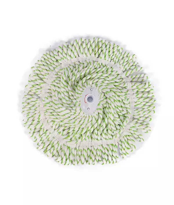 China mop Manufacturers Wholesale Green/White Floor Cleaning Microfiber Yarn Mop Head
