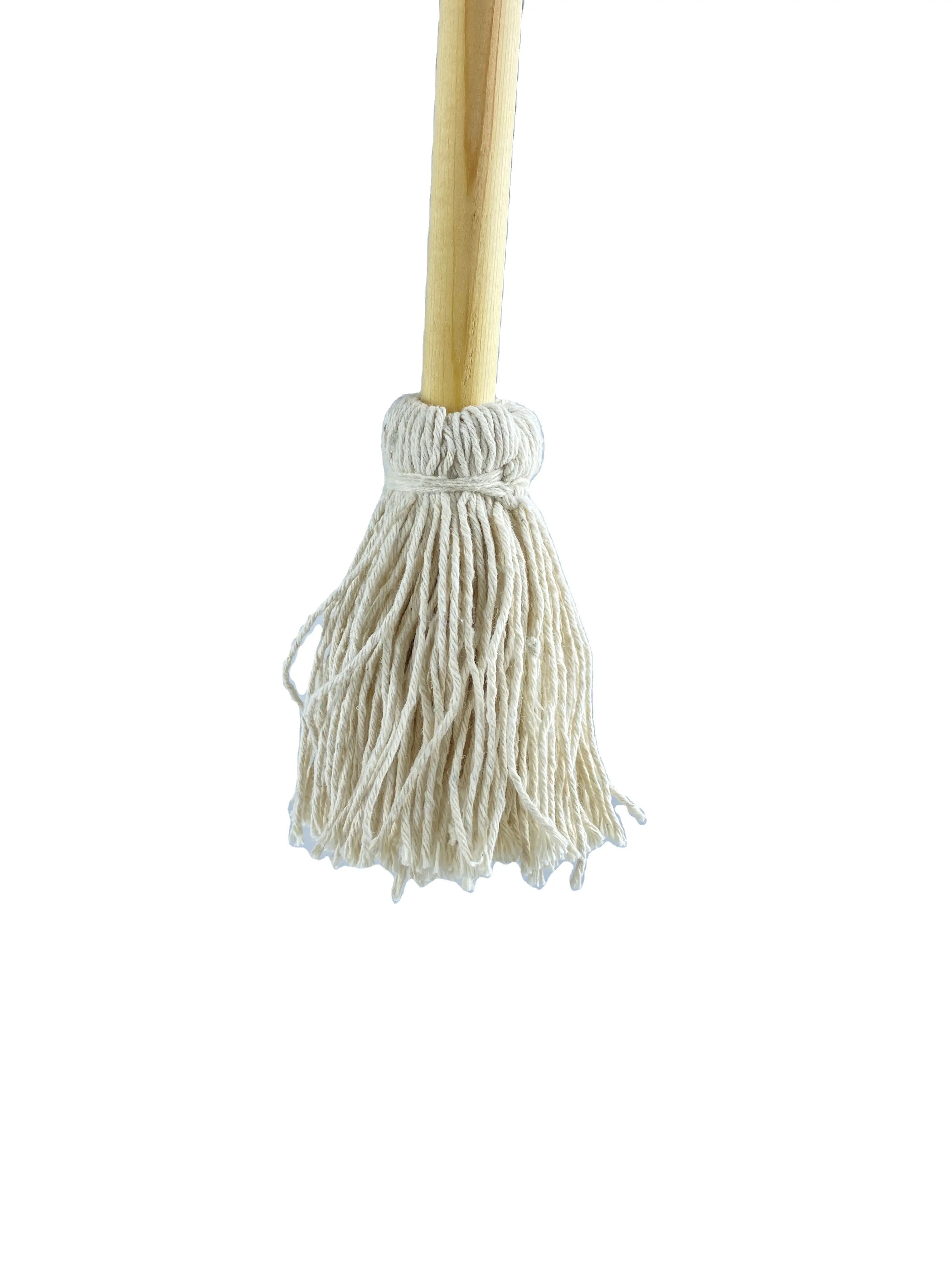 China mop Manufacturers Wholesale 13 inch Cotton Basting Mop BBQ Brush Wood Handle Sauce Mop Basting Brushes Oil Brush BBQ Accessories