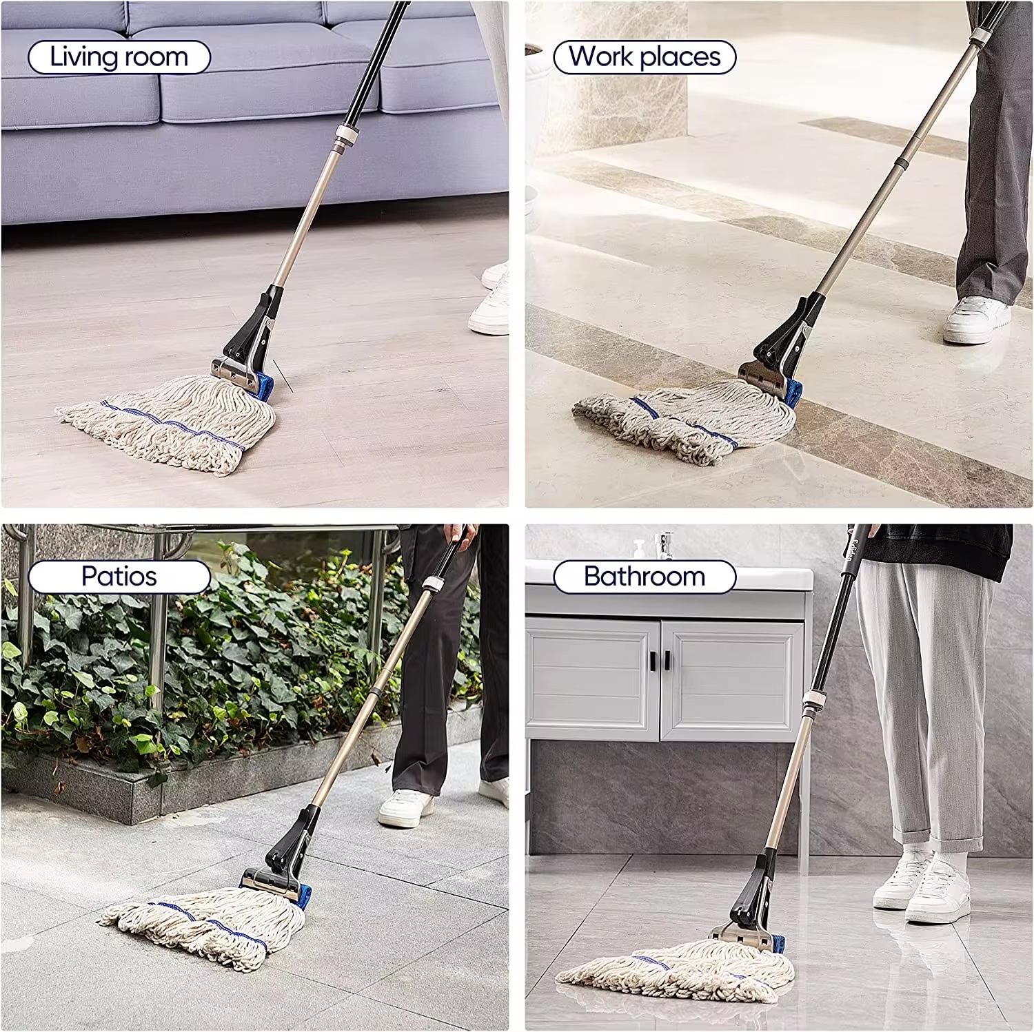 China mop Manufacturers Wholesale Cotton mop head Refill Kentucky Japan mop Replacement Wet Mop Head