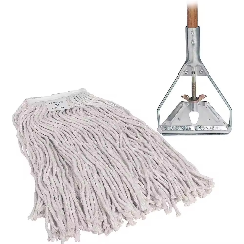 China mop Manufacturers Wholesale Industrial floor cleaning cotton mop thick yarn cut headband wet mop head