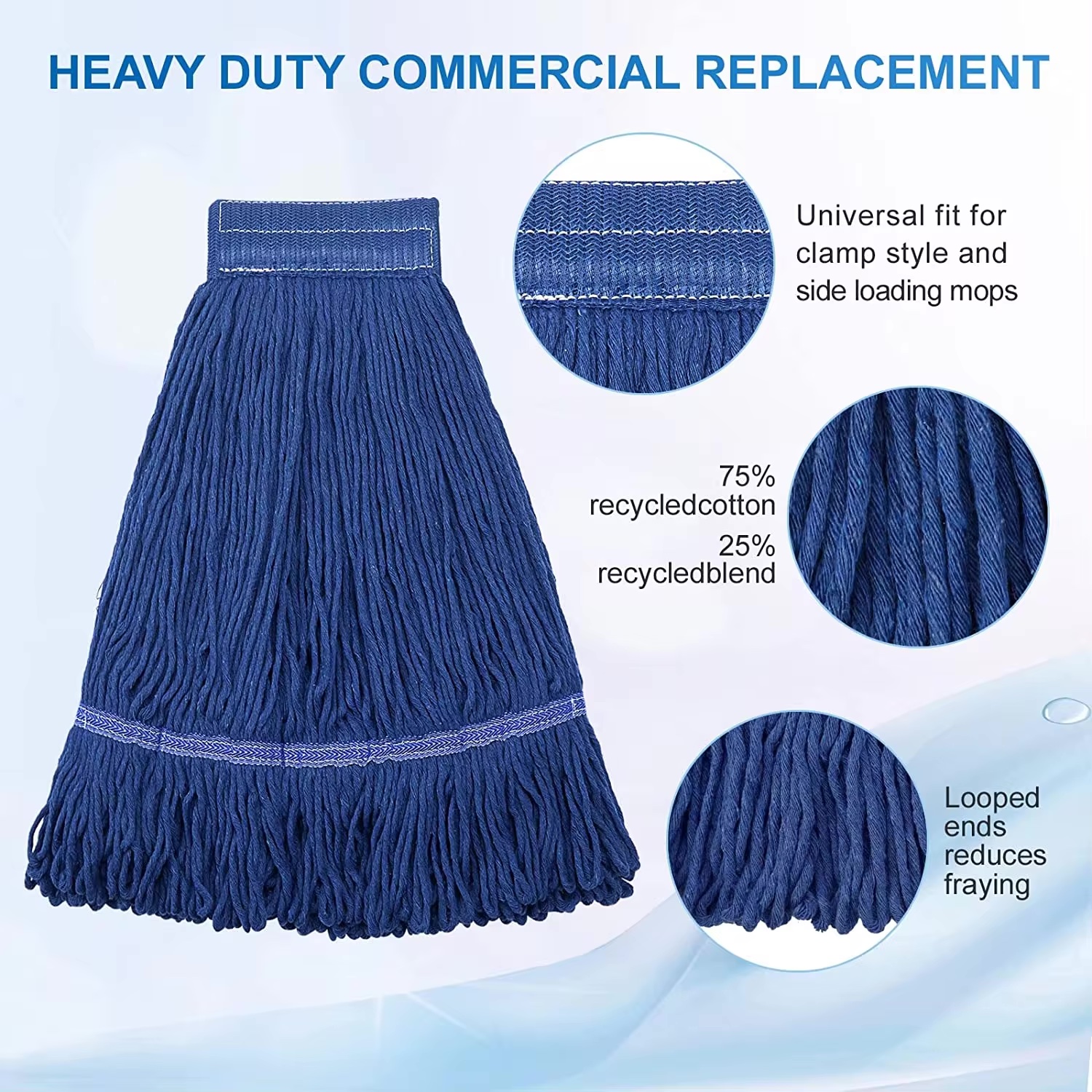 China mop Manufacturers Wholesale cleaning products triangle metal clip floor cleaning mop can replace cotton mop head