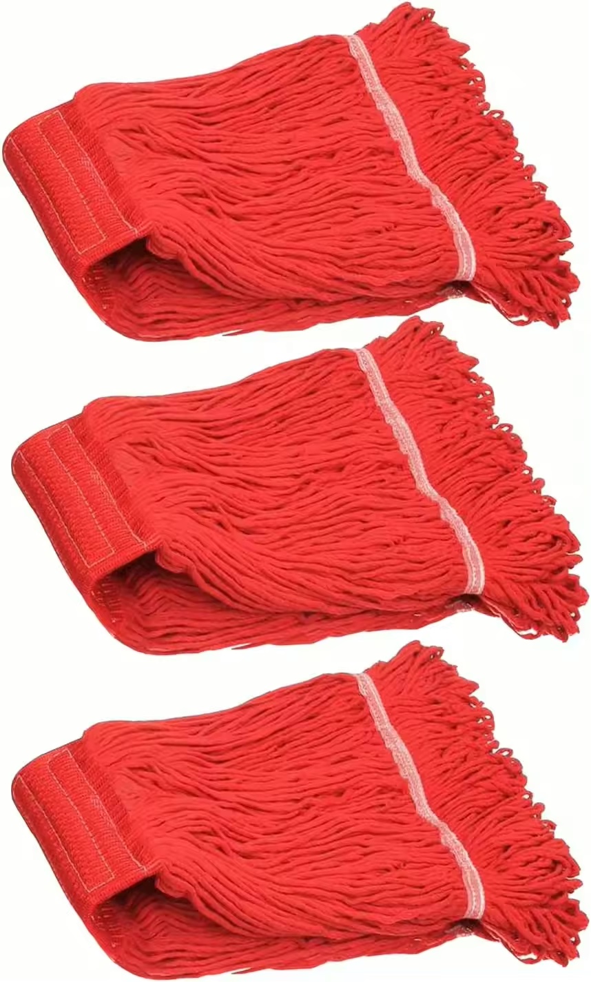 China mop Manufacturers Wholesale Custom Industrial Detachable Standard Lobby Floor Cleaning Cotton Wet Mop Head Replacement Refill