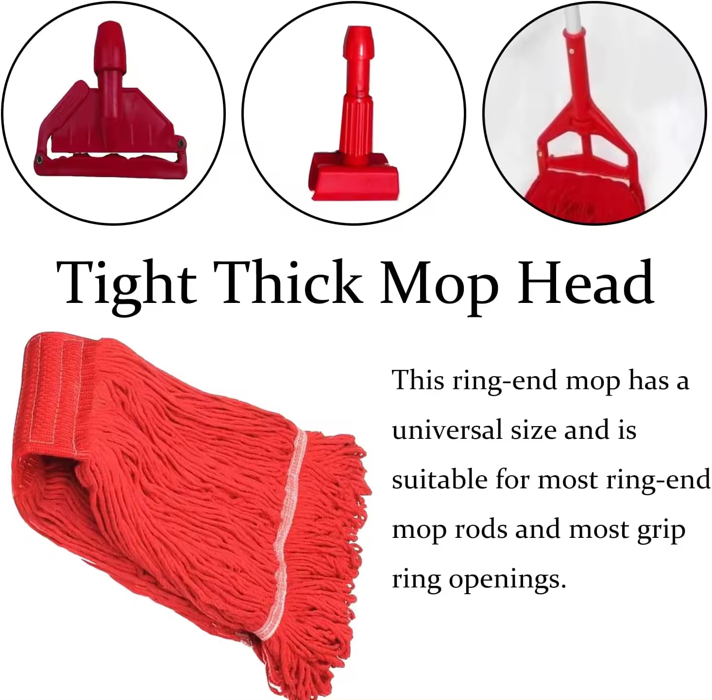 China mop Manufacturers Wholesale Custom Industrial Detachable Standard Lobby Floor Cleaning Cotton Wet Mop Head Replacement Refill
