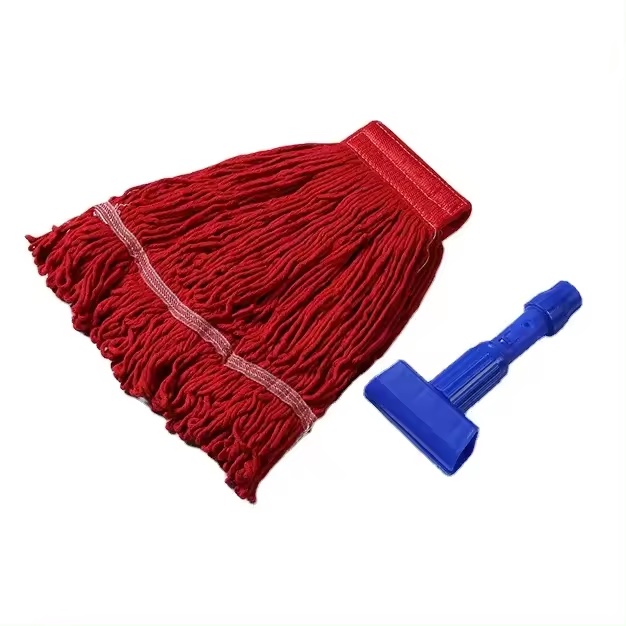 China mop Manufacturers Wholesale Custom Industrial Detachable Standard Lobby Floor Cleaning Cotton Wet Mop Head Replacement Refill