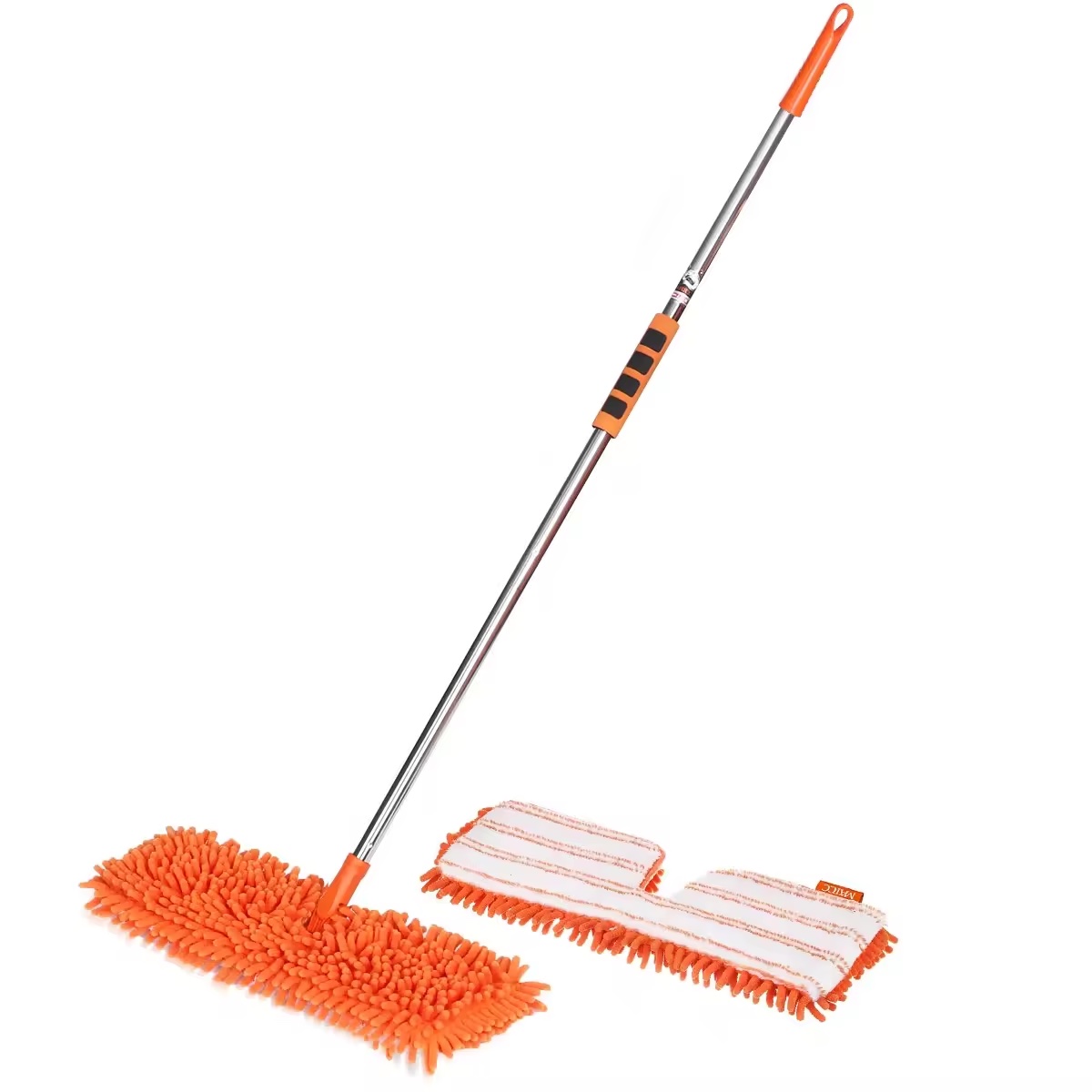 Detachable Telescopic Long Handle Double-Sided Flip Mop, Dust Mops for Hardwood Floors , Flat Chenille Dry & Wet Mop for Tile an