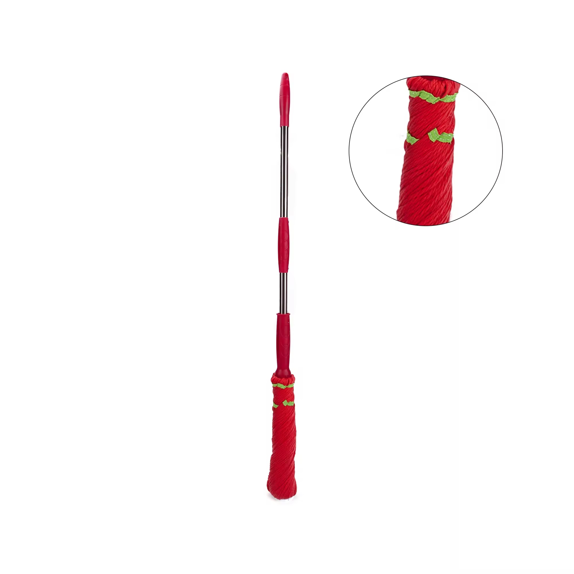 Extendable stainless steel handle cleaning microfiber twist floor mop