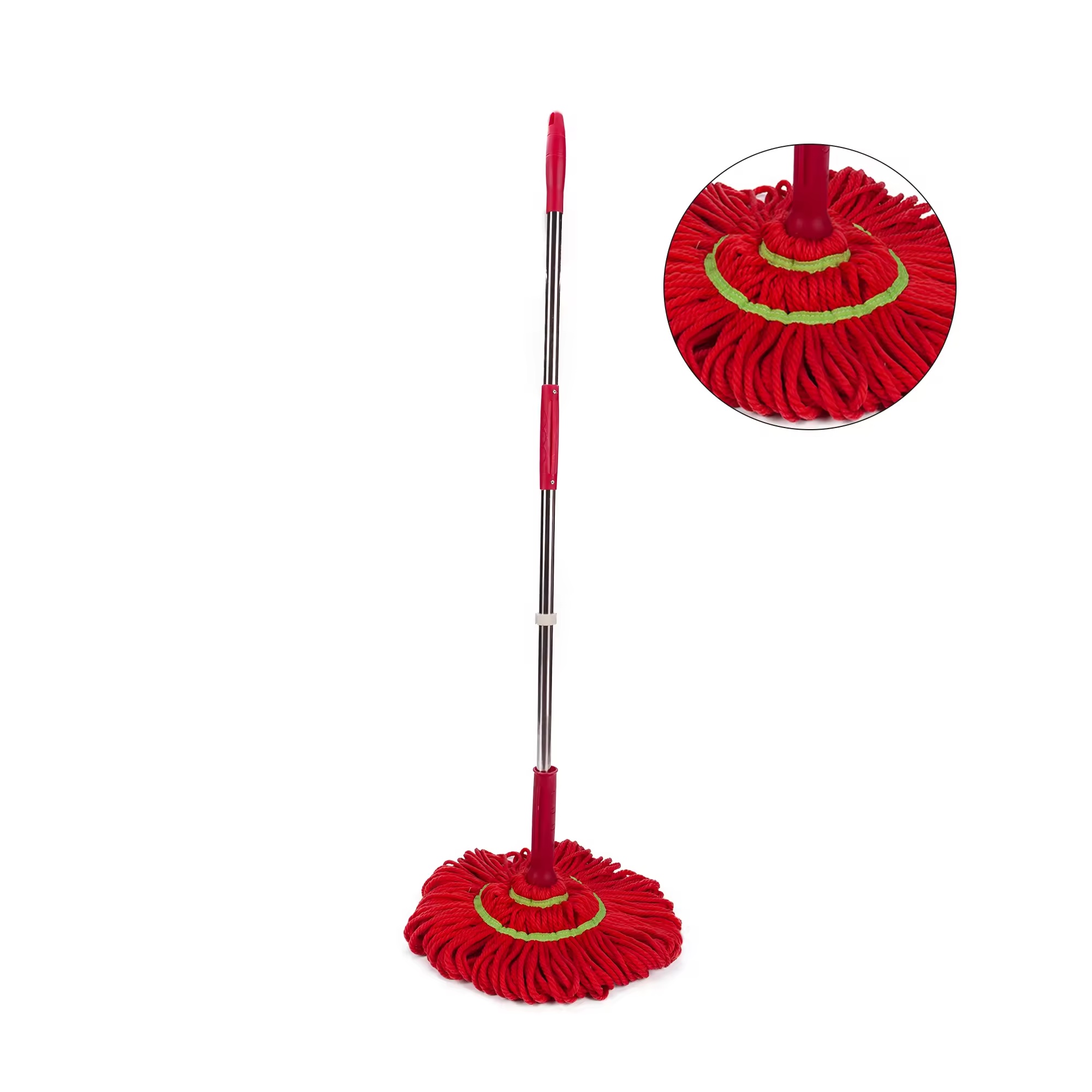 Extendable stainless steel handle cleaning microfiber twist floor mop