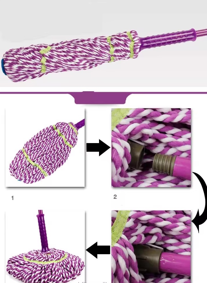 mop head refill Hand Release Self-Wringing Ratchet Twist Dry Wet convenient microfiber twist mop