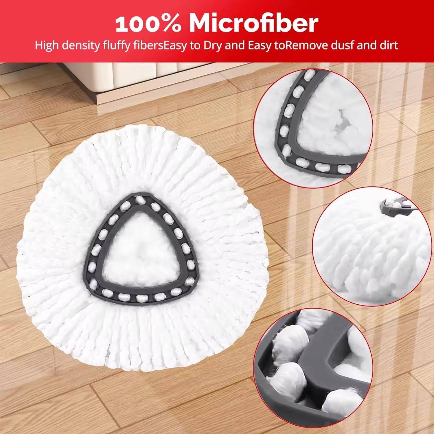 Household Items Cleaning Supplies Spin Mop Head Replacement Microfiber Mops Cleaning Floor Mop Pads