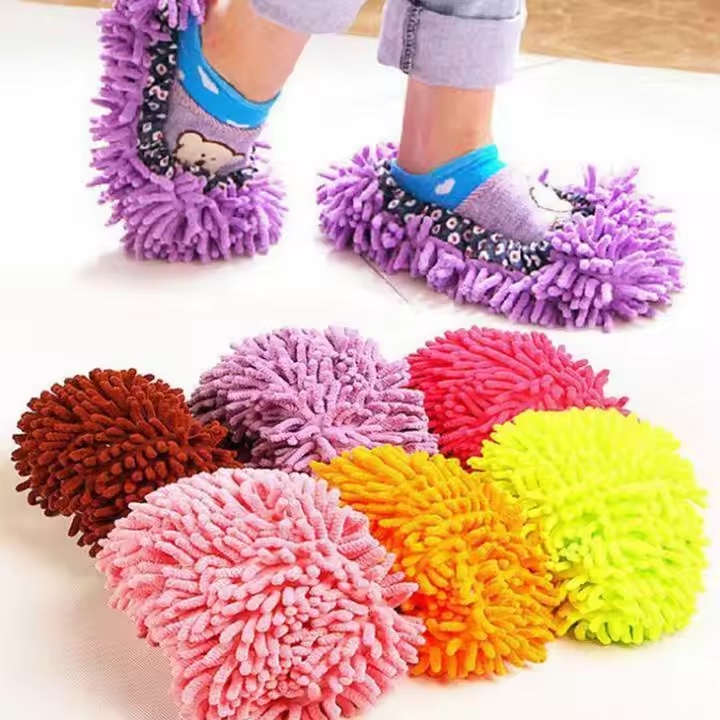 Custom colorful wet cleaning mop microfiber mopping slippers