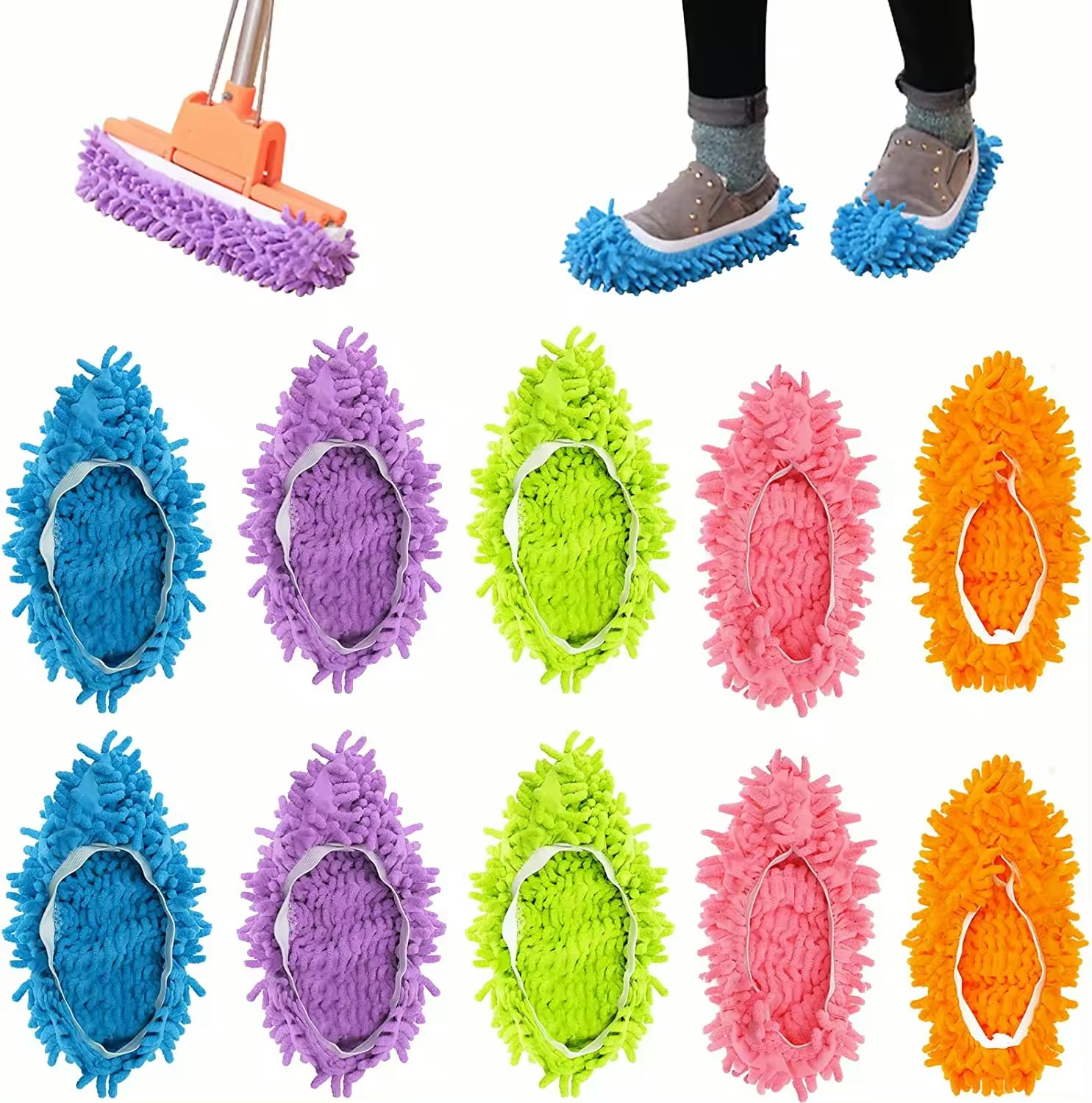 microfiber chenille mop slipper shoes