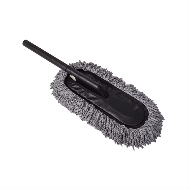 Custom Colored Microfiber Car Clean Duster Cleaning Rotating Car Wash Brushes With Long Handle