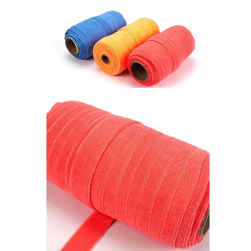 Cleaning Fabric 1.3 inch 1.7 inch Microfiber Stripes Roll For Mops Head Belt