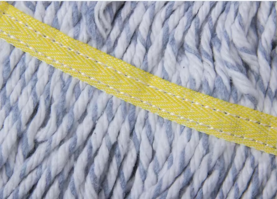 Eco-Friendly Feature floor cleaning products with new cotton wet mop heads in white and light blue color