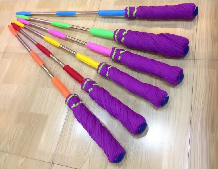 Extensible stainless steel pole free-hand washing microfiber twist mop super cleaning mop 360 Telescopic Stainless Steel Stick