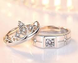 Flower Crown Sparkle Luxury Zircon Couple Rings for Him & Her