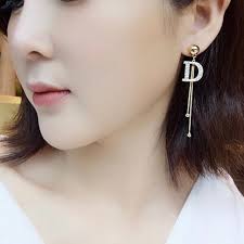 Elegant D-Shape Gold Plated Earrings