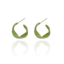 Korean Twisted Green Earrings