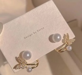 Butterfly Design Gold Plated Stud Earrings