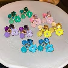 Gold-Plated Crystal Dangler Hook Earrings