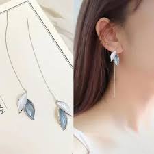 Western Blue Leaf Blossom Earrings