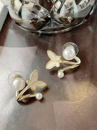 Marble Butterfly Majesty Fashion Gold Earrings