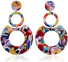 Vibrant Multicolor Acrylic Earrings For Women
