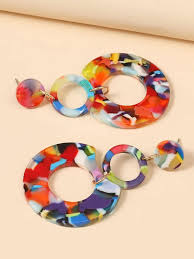 Vibrant Multicolor Acrylic Earrings For Women