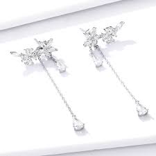 Sparkle Long Chain Fringe Tassel Rhinestone Chandelier Earrings