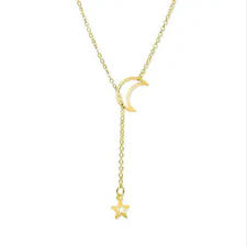 Stylish N Gorgeous Non-Precious Metal Moon Star Long Chain