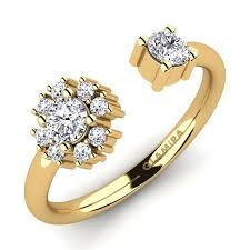 Radiant Spin: Rhinestone Gold Inlaid Rotating Spinner Finger Ring for Girls/Women