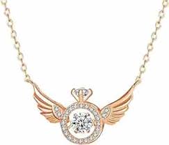 Elegance in Motion: Rosegold Rotating Crystal Necklace