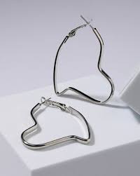 Heart Earrings in Silver for Women