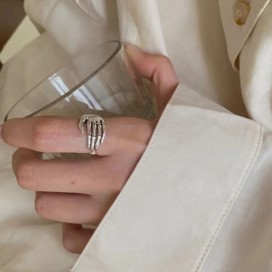 Hand Skull Silver Plated Rings