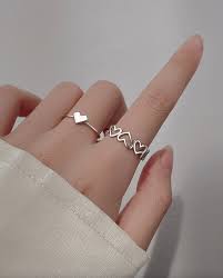 Infinite Affection Heart Shaped Adjustable Silver Rings
