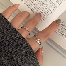 Infinite Affection Heart Shaped Adjustable Silver Rings