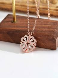 Eternal Love: 4-Heart Magnetic Rose Gold Necklace Locket