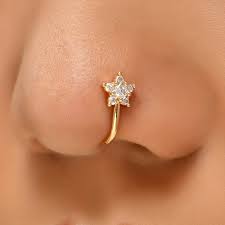 Stellar Radiance: Rosegold Star Shaped Nosepins