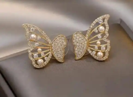Fluttering Trends: Crystal Butterfly Studs