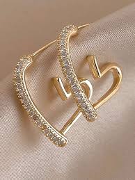 Radiant Affection: Fashion Crystal Love Earrings