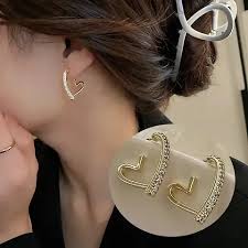 Radiant Affection: Fashion Crystal Love Earrings