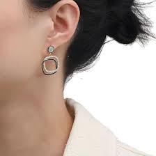 Edgy Elegance: GenZ Black Crystal Earrings