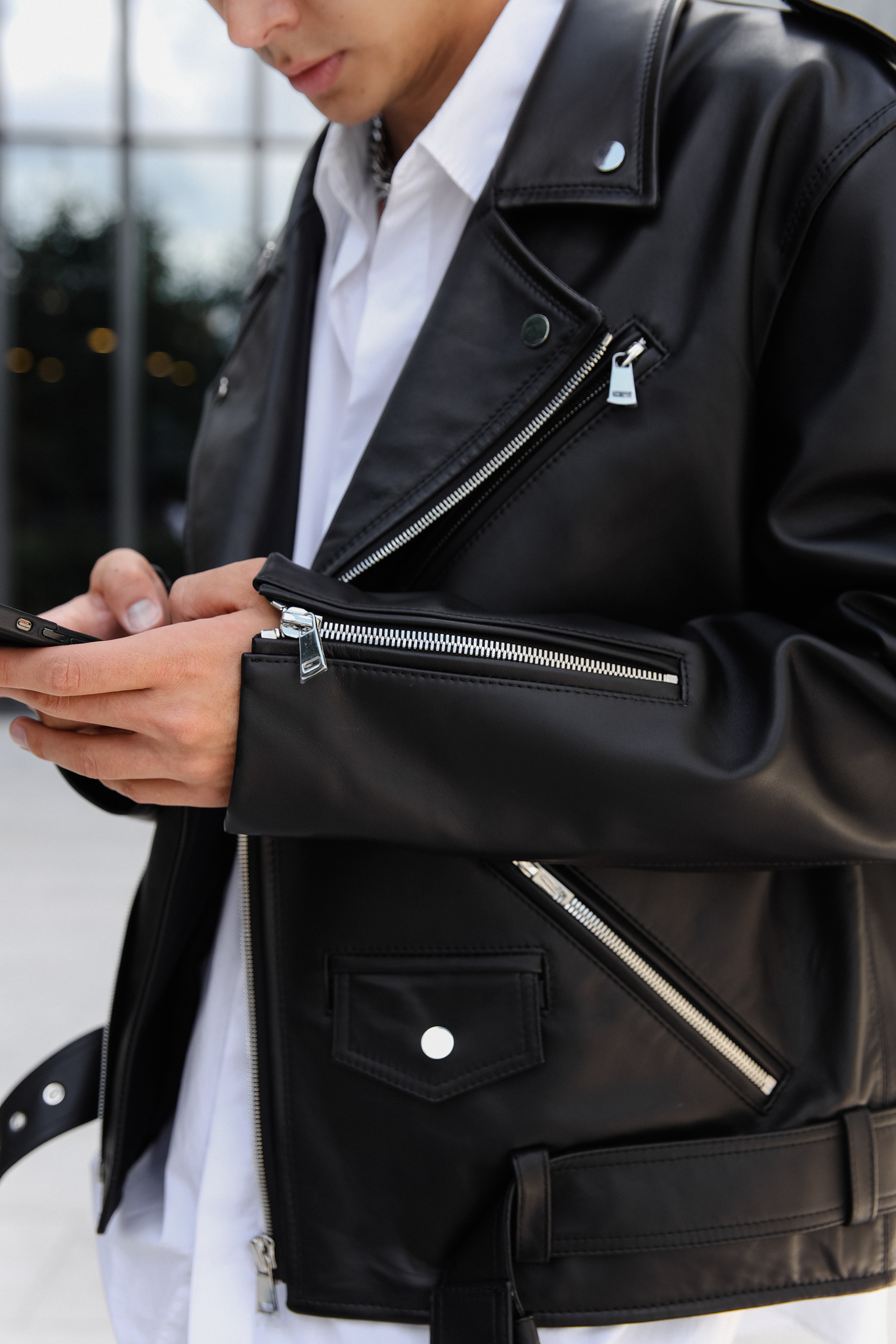 Timeless Black Leather Moto Jacket