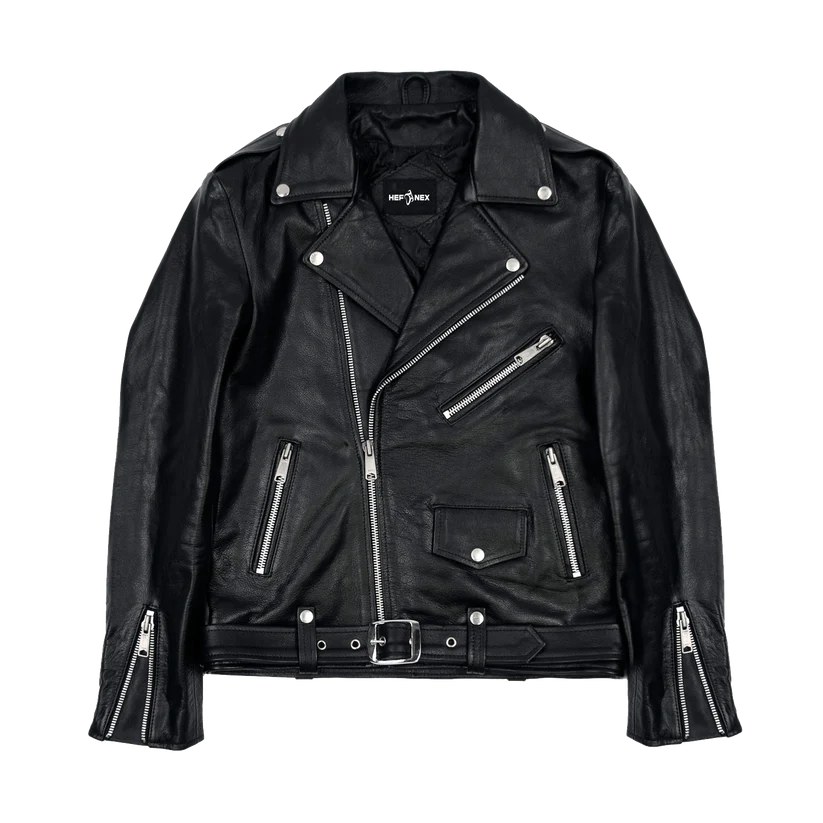 Midnight Rebel Rider Moto Jacket – Bold Skull & Motorcycle Graphic with Fiery Flames