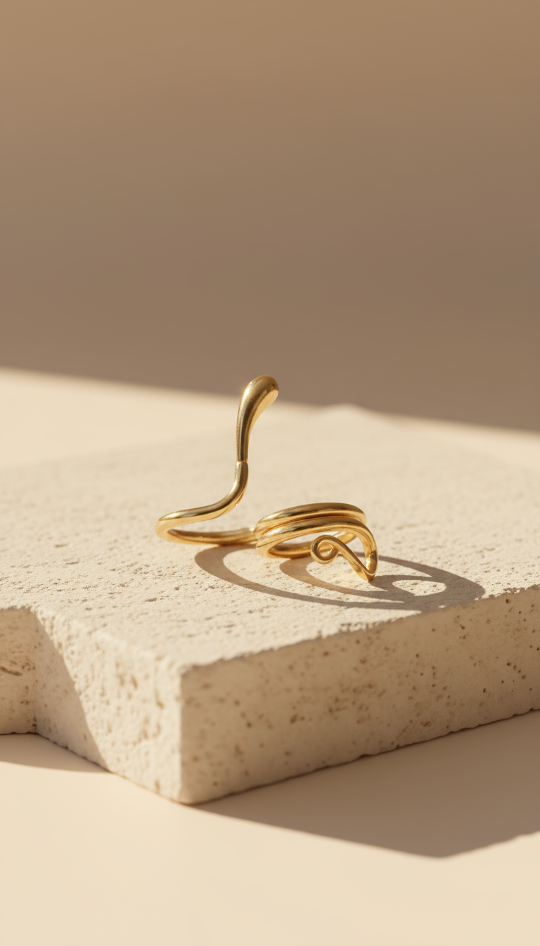 Gold Wave Statement Ring